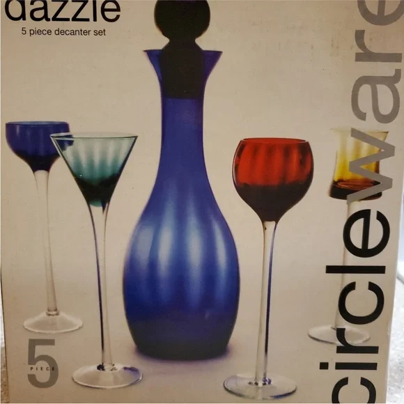 Blue and Multicolor Glass Art Set - Picture 2 of 3